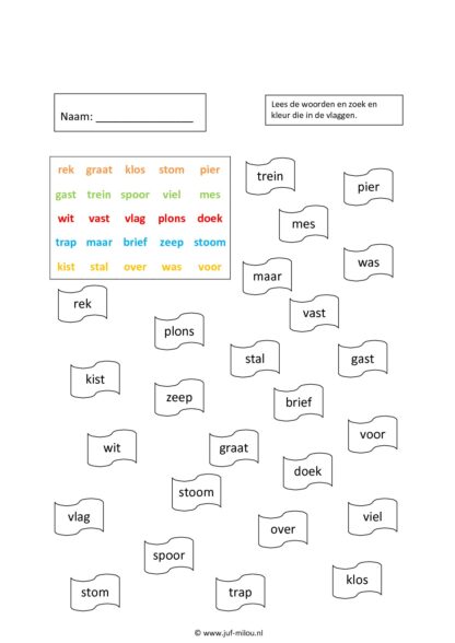 Leren lezen - woorden vlaggen - Afbeelding 4